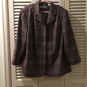 Amanda Smith Pure Wool timeless plaid jacket sz22W
